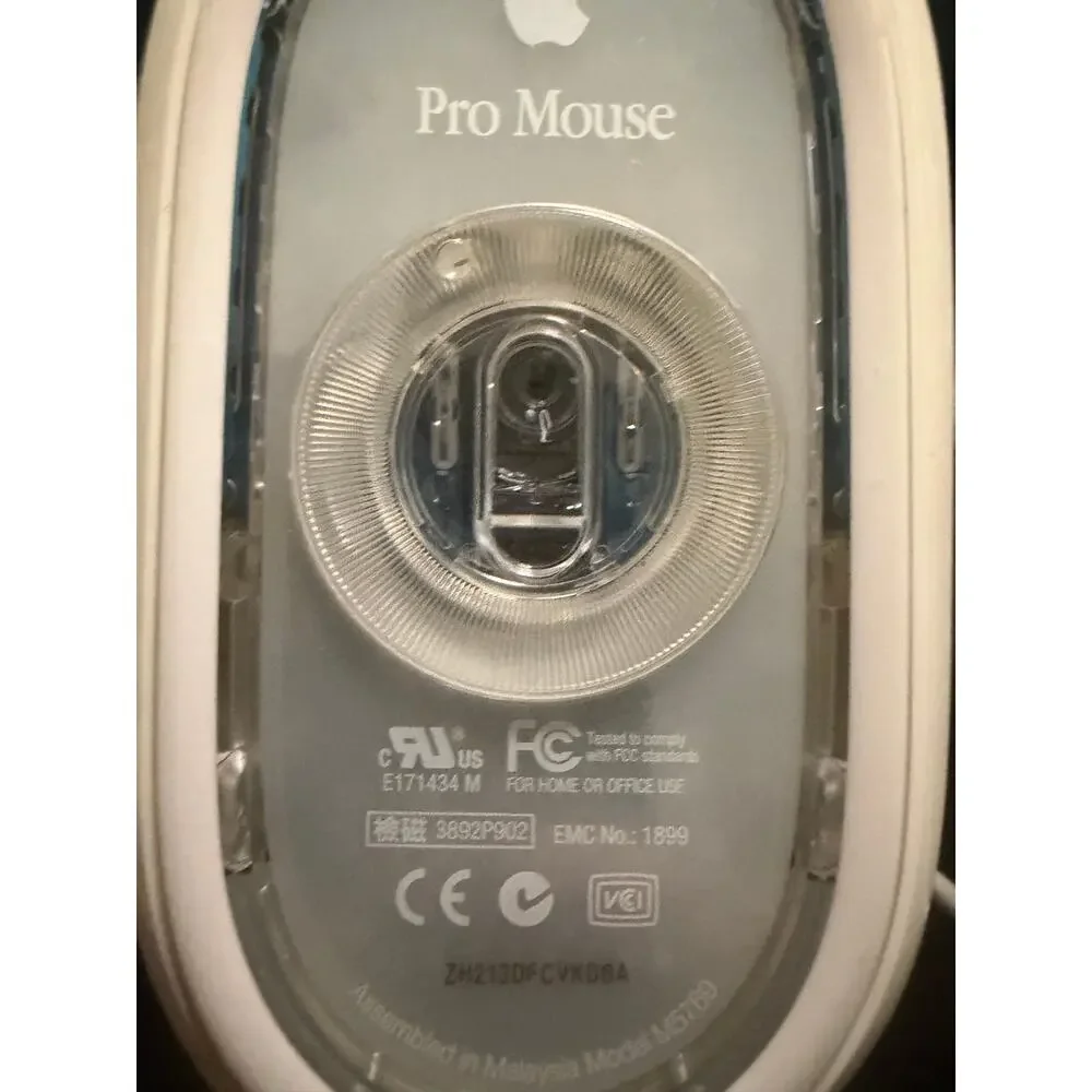 Apple Pro Mouse M5769 USB Wired Optical Mouse Clear White Vintage Mac OEM